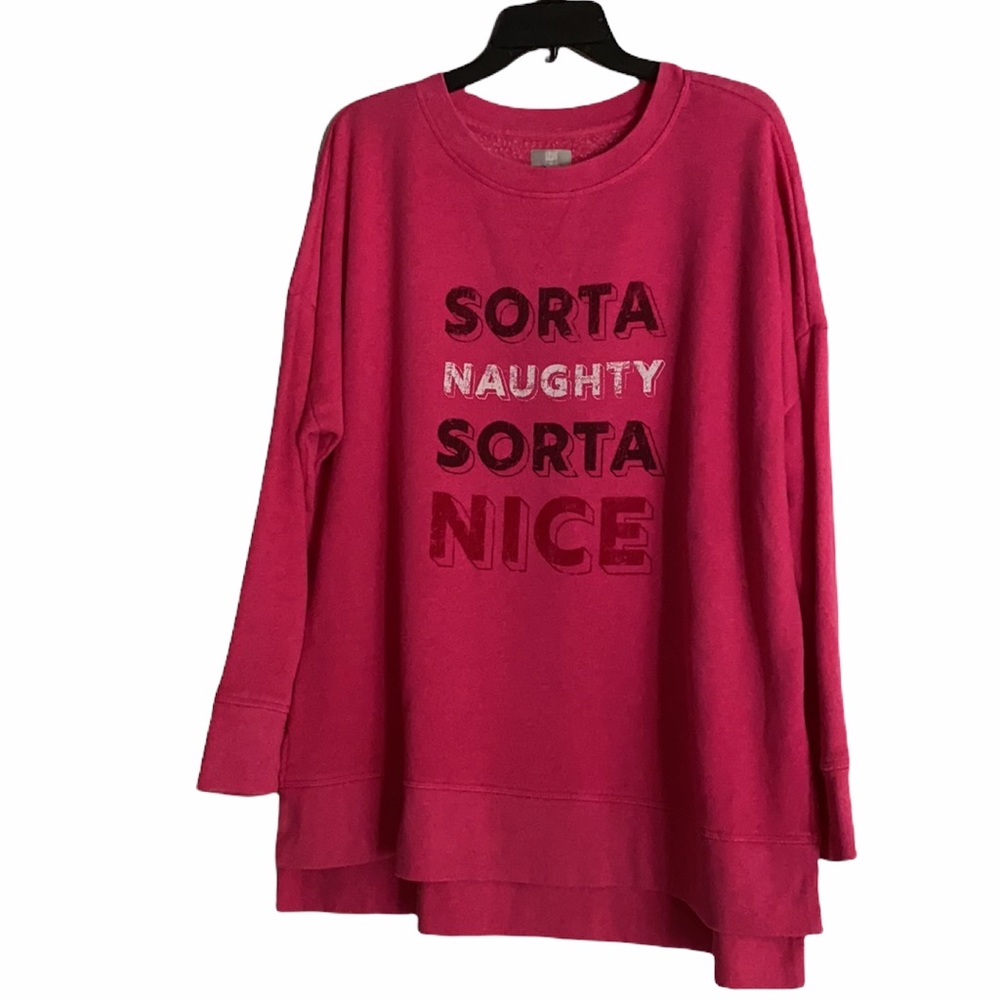 Last 2- NEW naughty/nice sweatshirt Christmas - Picture 5 of 8